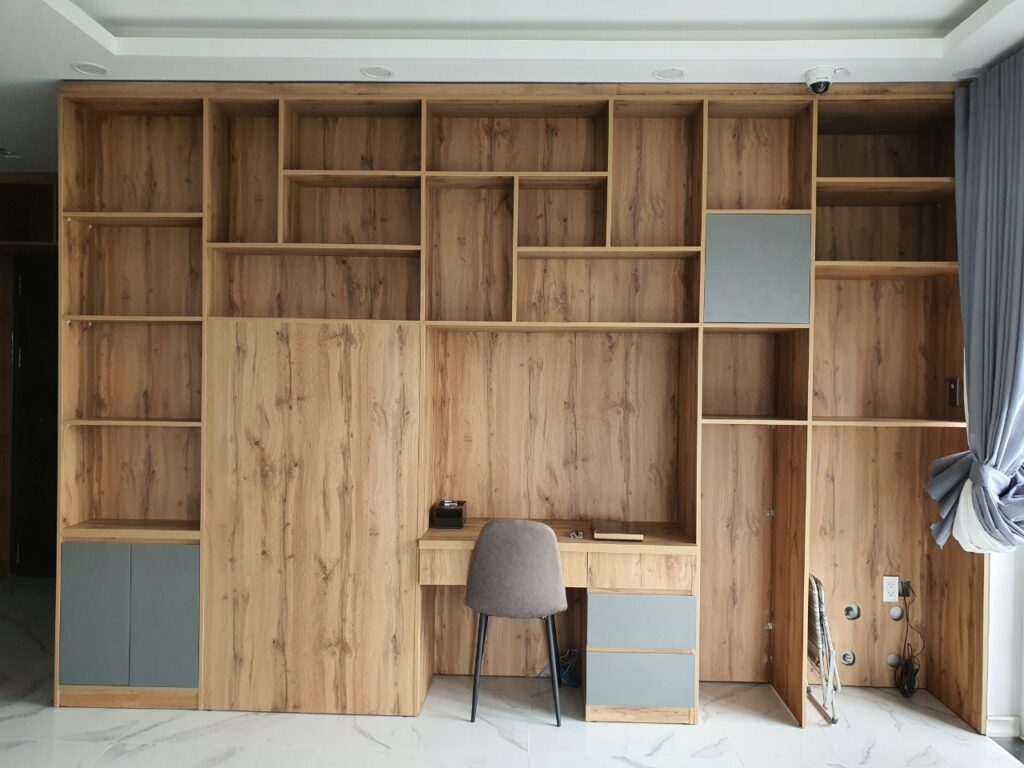 Thùng gỗ Mdf An Cường kết hợp cánh kính