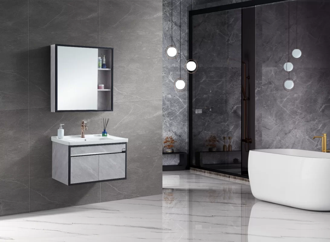 tủ lavabo cánh inox