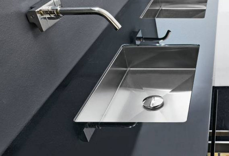 tủ lavabo cánh inox