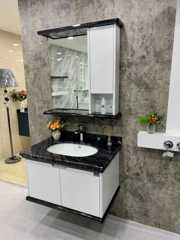 tủ lavabo cánh inox