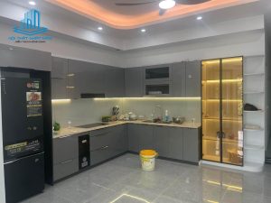 Tủ bếp nhôm cánh kính cao cấp